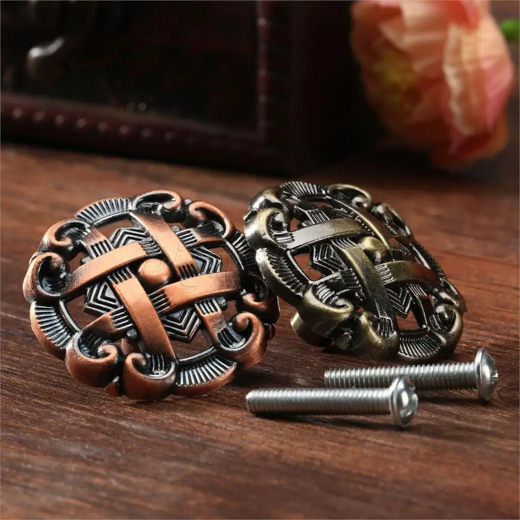 Furniture Hardware Pulls - bowarepro Hollow Retro Zinc Alloy Kitchen